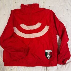 Vintage lotto Italian Red & White zip pullover.